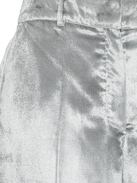 Silver Velvet Straight Leg Trousers, 3