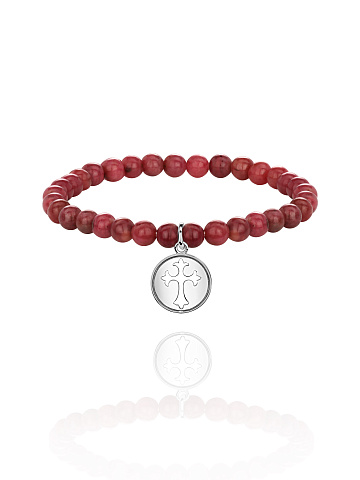 Silver & Jasper Beaded Bracelet, 1