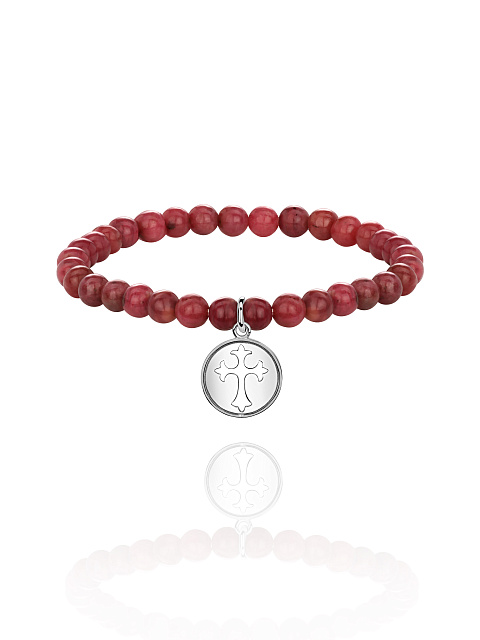 Silver & Jasper Beaded Bracelet, 1