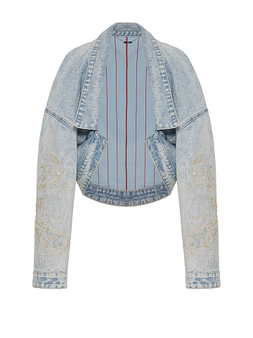 Denim jacket with embroidery, 1