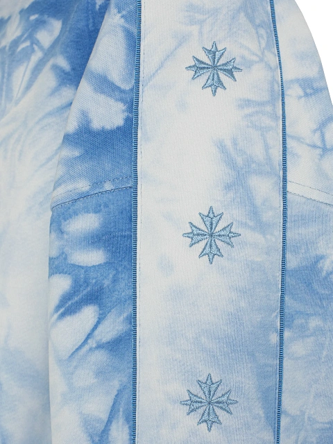 Light Blue Embroidered Tie-dye Cotton Tracksuit, 5