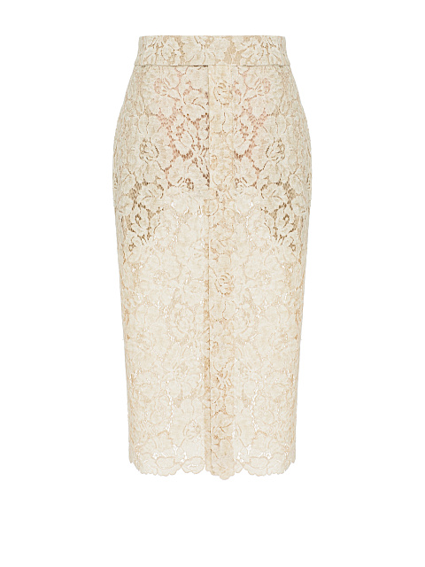 Beige lace midi skirt, 1