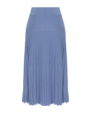 Blue Ruffled Jersey Midi Skirt, 2