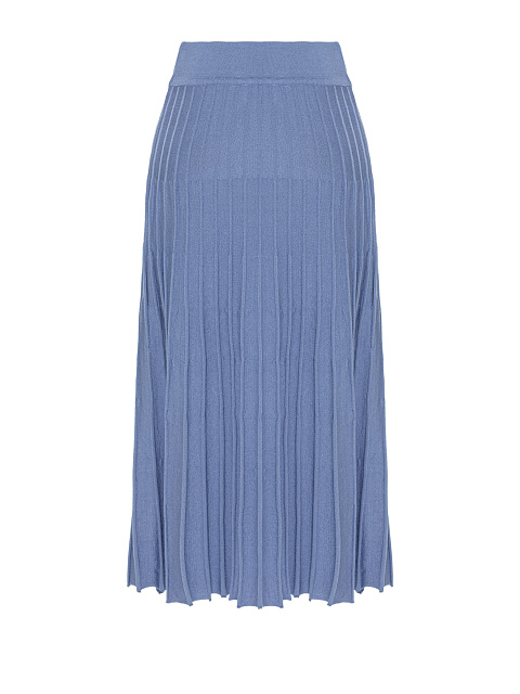 Blue Ruffled Jersey Midi Skirt, 2