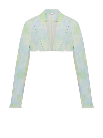 Green Tie-dye Denim Bolero Jacket, 1