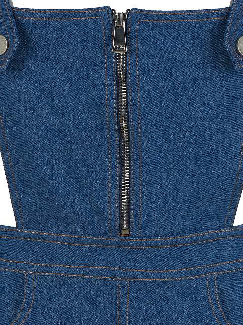 Blue Denim Suspender Skirt, 3