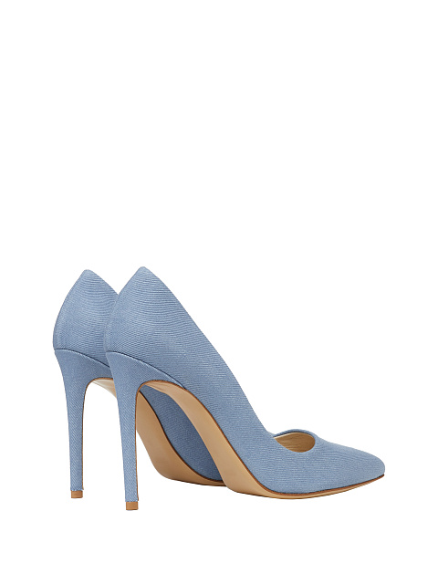 Light Blue Denim Pumps, 3