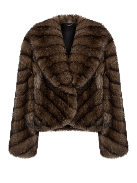 Sable Fur Cropped Coat, 1