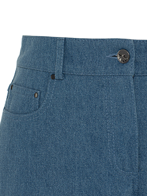 Blue Flared Jeans With Embroidery On Pockets, 3