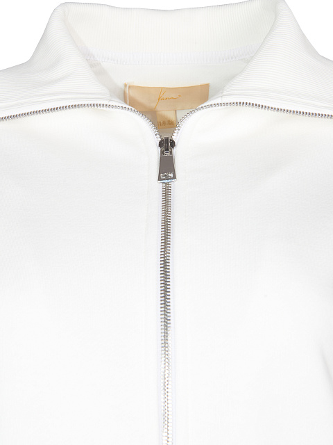 White & Neon Yellow Lily Embroidered Jersey Suit, 4