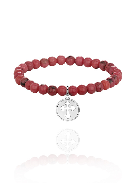 Silver & Jasper Beaded Bracelet, 1