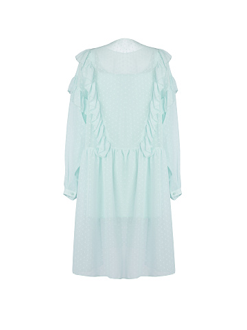 Turquoise Ruffled Mini Dress , 2