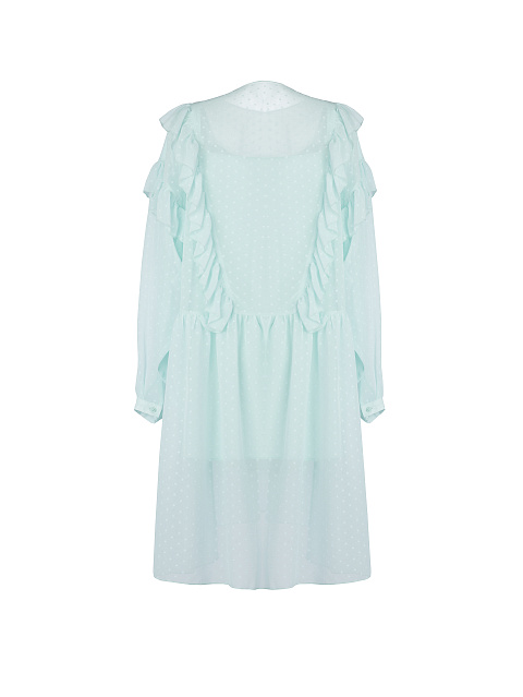 Turquoise Ruffled Mini Dress , 2