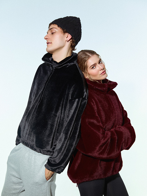 Black Eco-fur Sweatshirt, 6