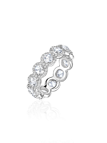 White gold ring with Rose Cut diamonds, 1