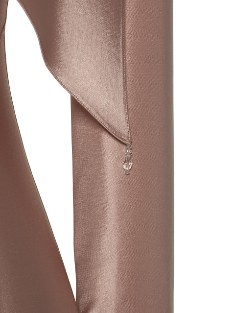 Dust Pink Asymmetric Draped Silk Maxi Dress, 7