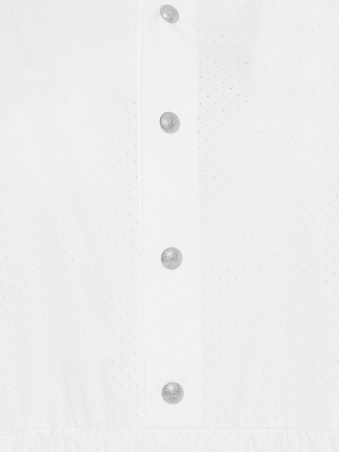 White Lace Trim Lantern Sleeve Midi Dress, 3