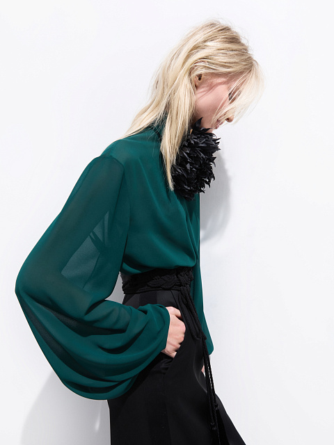 Black maxi skirt with side stripes, 3