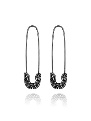 Black Gold & Diamonds Pin Earrings, 1