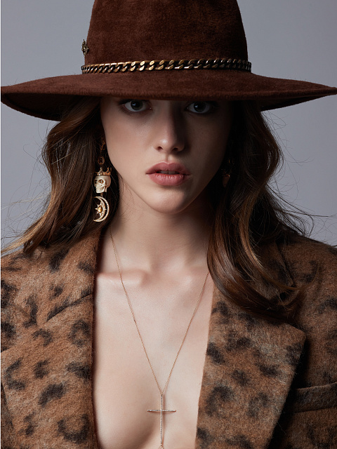 Gold Citrine & Sapphire Skull Mammoth Tusk Earrings, 4