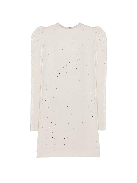 White velvet mini dress for girls, 1