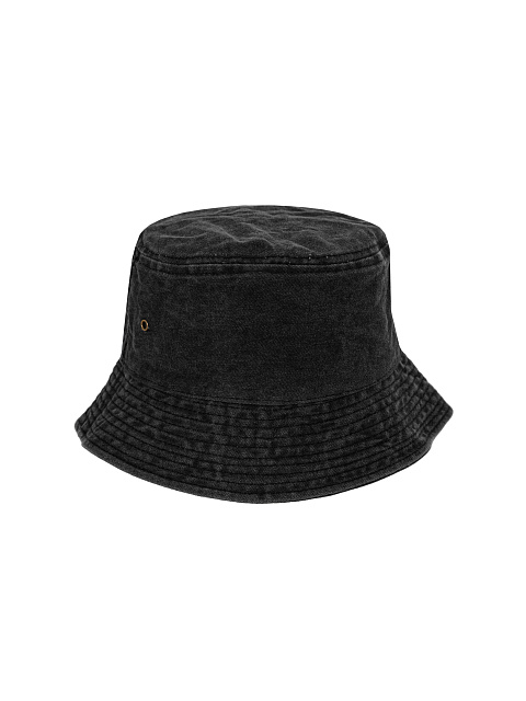 Black Cotton "Yana" Bucket Hat, 2 Black Cotton "Yana" Bucket Hat, 2