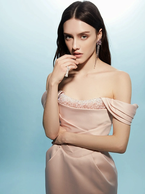 Spinel, Briolette Spinel, Grey Round Diamond & Palladium Earrings, 7 Spinel, Briolette Spinel, Grey Round Diamond & Palladium Earrings, 7