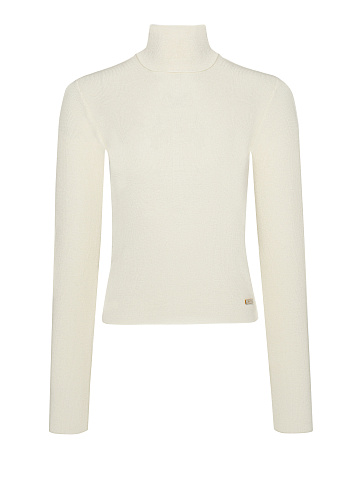 White Cashmere & Silk Turtleneck, 1