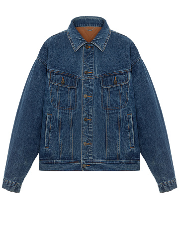 ​​Blue Denim Jacket With Snake Embroidery, 1