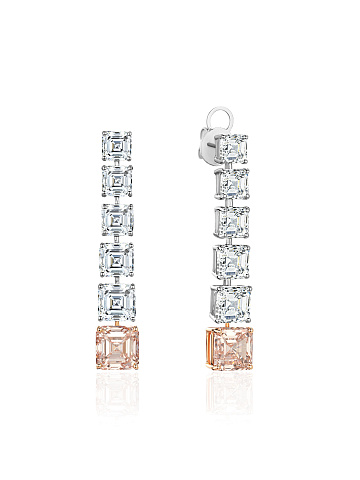 Long earrings with LG diamonds, 1 Long earrings with LG diamonds, 1