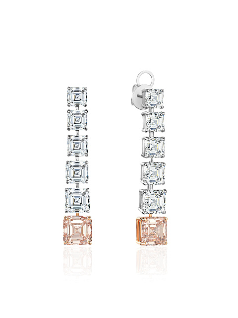 Long earrings with LG diamonds, 1 Long earrings with LG diamonds, 1