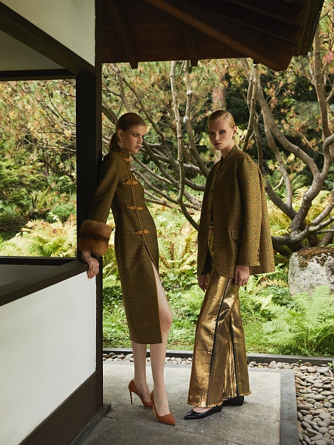 Single-breasted jacket in yellow-green jacquard, 7