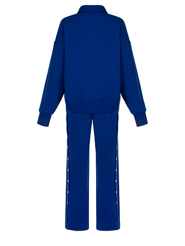 Blue "Yana" Embroidered Jersey Suit, 2