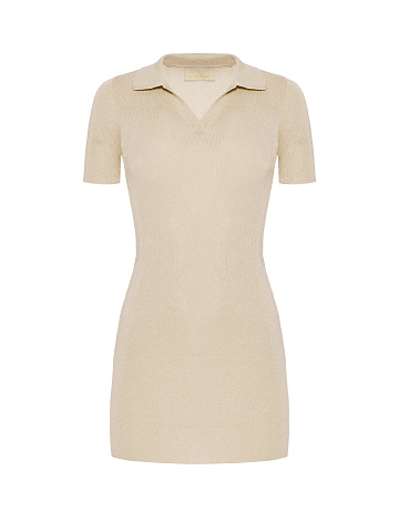 Beige Mini Polo Dress, 1