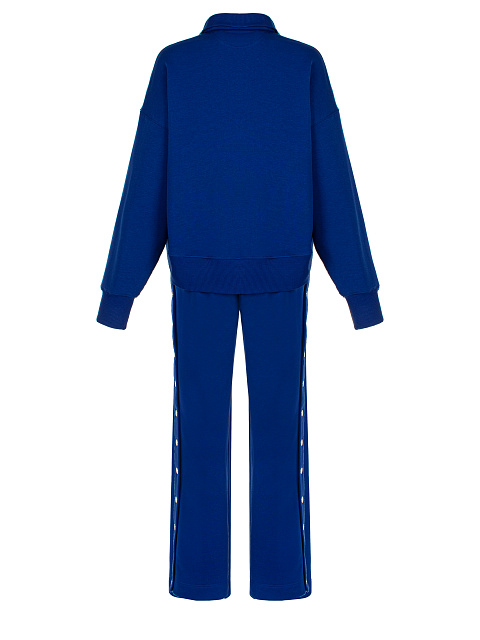 Blue "Yana" Embroidered Jersey Suit, 2 Blue "Yana" Embroidered Jersey Suit, 2