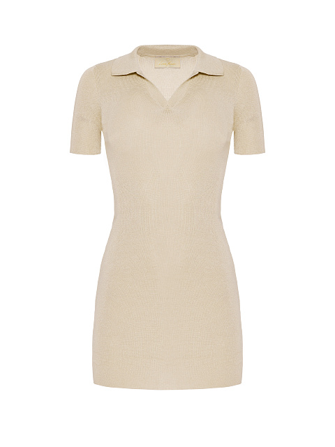 Beige Mini Polo Dress, 1