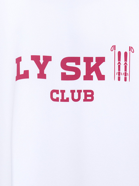 White Cotton T-shirt With Red Piping And Print, 3