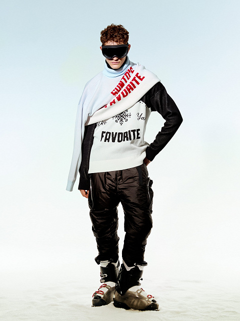 Men's Black & White Santa's Favorite Sweater, 4