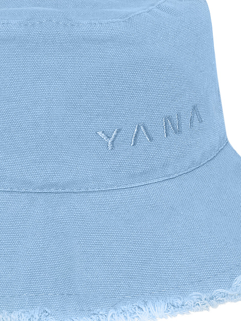 Light Blue Embroidery & Fringe Cotton Bucket Hat, 3 Light Blue Embroidery & Fringe Cotton Bucket Hat, 3