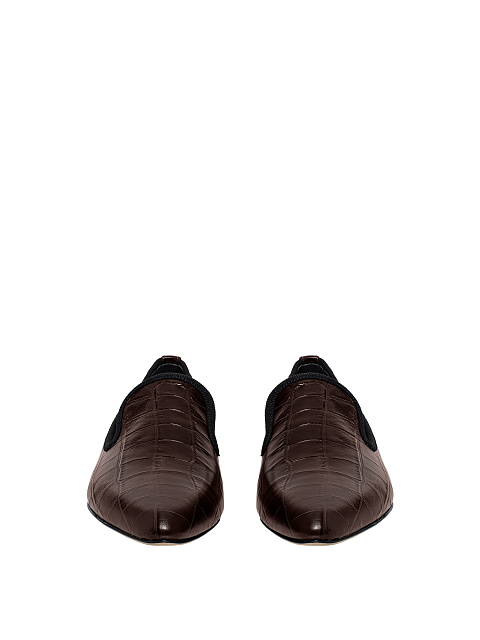 Brown leather loafers, 3