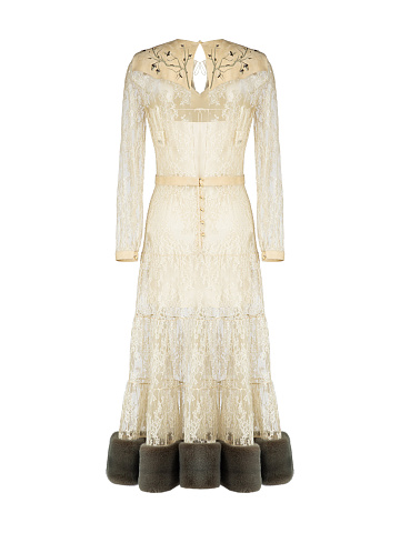 Ivory Lace Midi Dress, 2