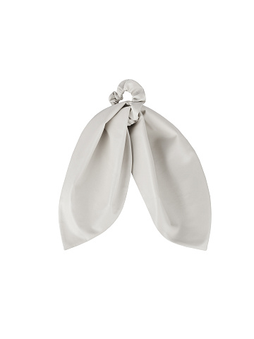 Eggshell Faux Leather Scrunchy, 1