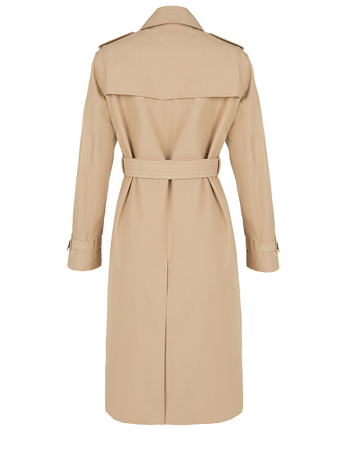 Beige Cotton Trench Coat, 3