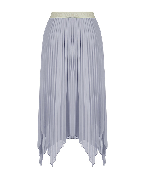Lilac Pleated Asymmetric Midi Skirt, 2