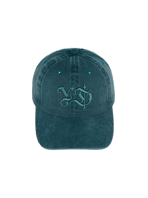 Turquoise YD Embroidered Vintage Denim Cap, 2