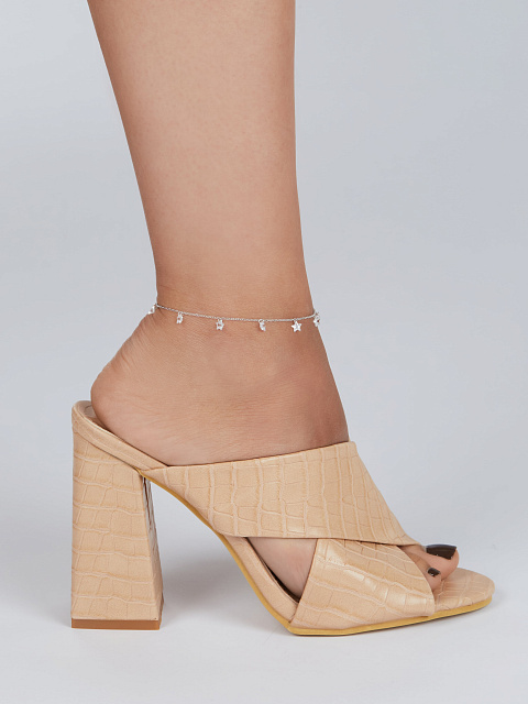 Silver & Star Shaped Cubic Zirkonia Anklet, 2 Silver & Star Shaped Cubic Zirkonia Anklet, 2