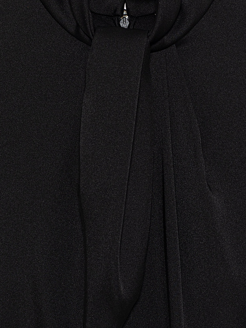 Black Dress With Long Sleeves And Pleated Skirt, 3