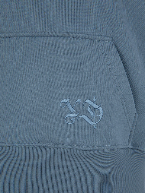 Blue Grey Jersey Set With Lily Embroidery, 5