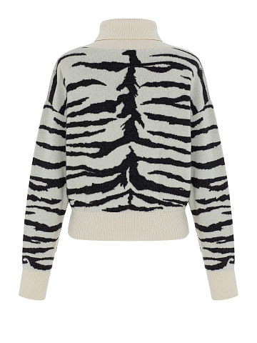 Milky cashmere sweater with print, 2