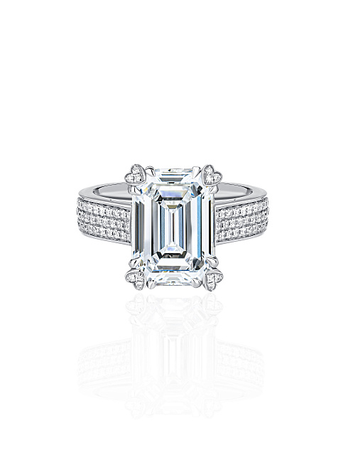 Baguette Diamond, Round Diamond & White Gold Ring, 2